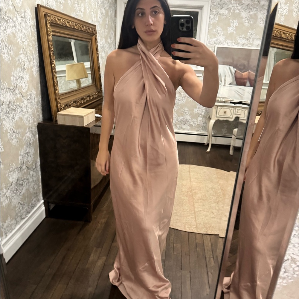 Show Me Your MuMu Blush Halter Maxi Dress
